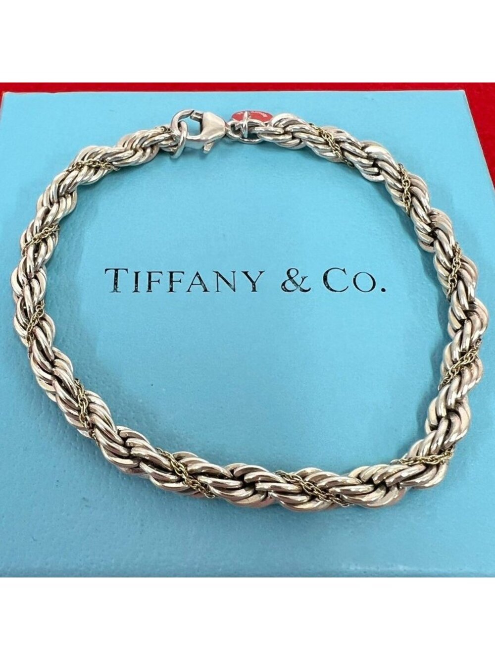 Tiffany & Co Twisted Rope Bracelet Silver Yellow Gold